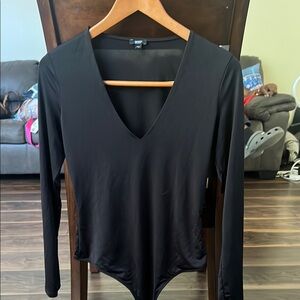 Express Black Fitted Long Sleeve Bodysuit